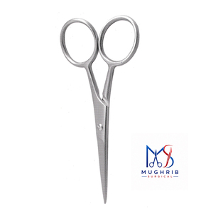 Ciseaux à moustache ergonomiques avec anneaux, en acier inoxydable mat durable, lame droite de 10,5 cm, outil de manucure personnalisé pour adulte - Product Image 5