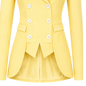 Blazer amarillo personalizado para mujer, doble botonadura, corte ajustado, manga larga, formal, para oficina, uniforme, traje, chaqueta con logotipo personalizado - Product Image 4