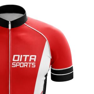 Maillot de Ciclismo Rojo y Blanco para Hombre, Camiseta de Ciclismo de Manga Corta, Ropa de Ciclismo Deportiva Profesional, Ligera y Transpirable - Product Image 3