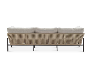 Contemporary Outdoor <b>Rattan</b> <b>Sofa</b> Set With Steel Frame Weather Resistant 3 Seater Garden Furniture - Product Image 4