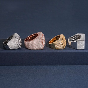 925 <b>Silver</b> Moissanite Iced Out Statement <b>Ring</b> Collection Baguette Pave Luxury Cocktail <b>Rings</b> for <b>Men</b> Women Fine Jewellery - Product Image 4