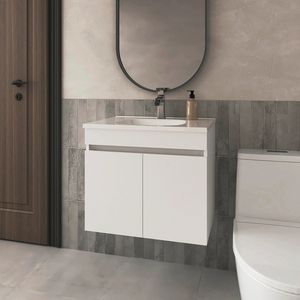 Mobile da bagno bianco a 2 ante - Product Image 1