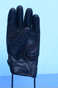 Gants de moto en cuir noir en gros avec protection des articulations, ventilés toutes saisons, compatibles écran tactile - Product Image 2
