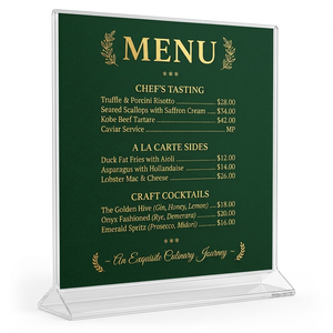 Support de menu de table en acrylique personnalisé, surface brillante haute résolution, double face, imperméable, pour restaurant - Product Image 3