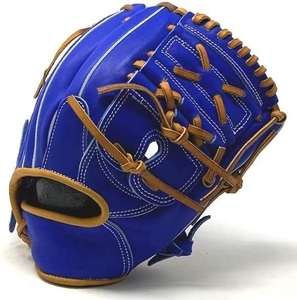 Gant de baseball en cuir bleu pour droitier, avec fermeture auto-agrippante, antidérapant, pour adulte, toutes saisons - Product Image 3