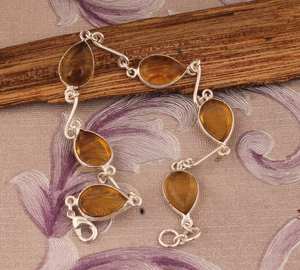 Pulsera de Cuarzo Citrino Natural, Plata de Ley 925, Joyería de Piedras Preciosas Talladas a Mano, Pulsera de Cristal Amarillo, Regalo para Mujer - Product Image 6