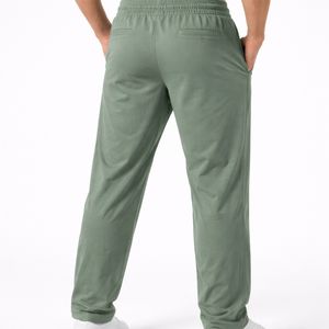 Pantalon de survêtement en toile pour homme à taille haute élastique, respirant, en polyester, pour l'entraînement sportif, avec cordon de serrage réglable - Product Image 2