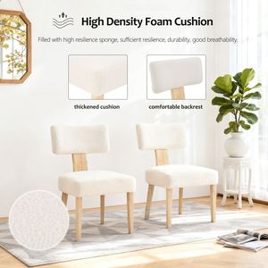 Set di 2 Sedie da Pranzo Moderne in Legno Rivestite in Tessuto, Seduta Confortevole per Sala da Pranzo, Soggiorno e Cucina - Product Image 4