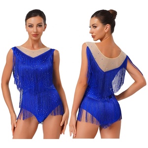 Traje de Baile Latino para Mujer, Leotardo de una Pieza para Práctica de <span class=keywords><strong>Tango</strong></span>, Chacha, Rumba, Samba, Actuaciones y Fiestas - Product Image 2