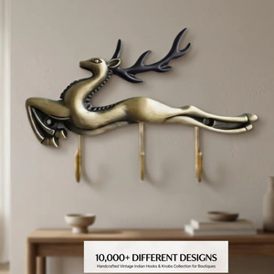 Ba Deer Wall Mounted Cast Iron Hook 1 Hook Handmade Animal Decorative Vintage Style Waterproof Adjustable Eco-Friendly - Product Image 5