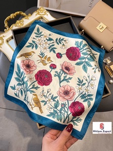 Premium Custom Logo Printed Satin <b>Scarf</b> OEM ODM Private Label Fashion Manufacturer Nigeria Ghana Kenya Congo Senegal Tanzania - Product Image 4