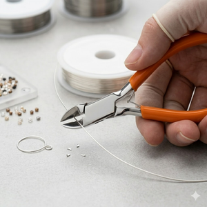 Pince coupante latérale en acier inoxydable avec poignées ergonomiques orange en forme de griffe de chat, outil de fabrication de bijoux - Product Image 5