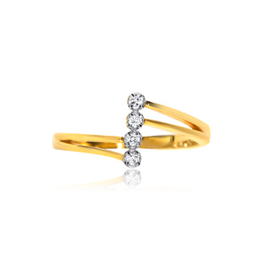 Bague de luxe en or 14 carats avec diamant de 0,25 ct, coupe ronde, géométrique moderne, bijoux fins pour femmes, cadeau de mariage - Product Image 3