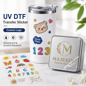 สติกเกอร์ติดแบบ UV DTF แบบกำหนดเอง กันน้ำ ลายสามมิติ สำหรับแก้วน้ำ แก้วมัค ขวด แล็ปท็อป โทรศัพท์มือถือ ตกแต่ง DIY - Product Image 1