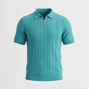 College Trend Solid <b>Half</b>-Zip Mens Polo <b>Shirts</b> Plus Size Breathable Quick Dry Jersey Fabric High Street Customized Color - Product Image 1