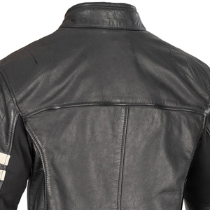 Men's Slim Fit Motorcycle Style Biker Jacket in Black Genuine Leather with Zipper Pockets Casual Outerwear Coat ODM Supply - Product Image 6