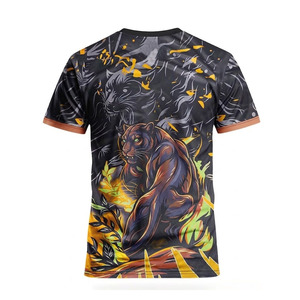 Ekin Impex Men's <b>Animal</b> Print Short Sleeve T-Shirt O-Neck Regular Fit Casual <b>Knitted</b> Polyester Quick Dry Custom Logo T Shirt - Product Image 3