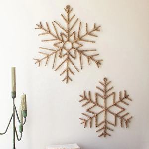 Rustic Water Hyacinth Snowflake <b>Wall</b> Hanging, Handmade Natural Snowflake Decoration for Home and Holiday Decor Wholesale - Product Image 2