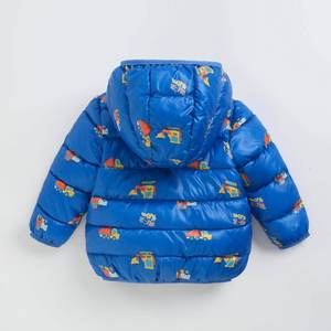 Blouson matelassé bleu à capuche avec fermeture éclair personnalisée, manteau d'hiver unisexe, vêtement d'extérieur décontracté épais et chaud - Product Image 2
