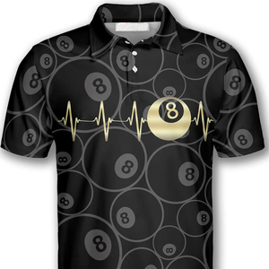 Customized Men's Pool Table Sportswear Snooker Polo Shirts With Printed Billiard Team Design For Tournament Use - Product Image 4