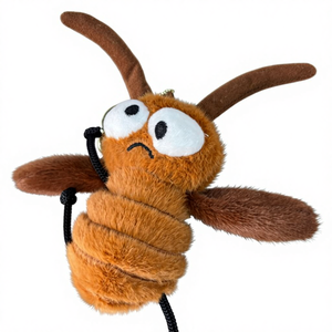 En stock: Llavero de peluche de algodón con diseño creativo de la serie de insectos de dibujos animados (cucaracha, oruga, mosquitos) - Product Image 3