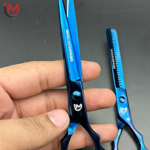 Ciseaux à cheveux bleus pour la dépaçage, 30 dents, acier inoxydable, manche court, pour droitiers, usage professionnel en salon - Product Image 2