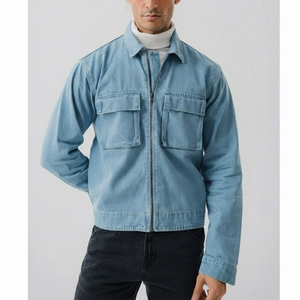 แจ็คเก็ตยีนส์ผู้ชายแบบขายส่งปี 2026 แฟชั่นกันน้ำสำหรับฤดูหนาว พร้อมซิปอุ่นๆ บริการ OEM ปรับแต่งได้ - Product Image 6