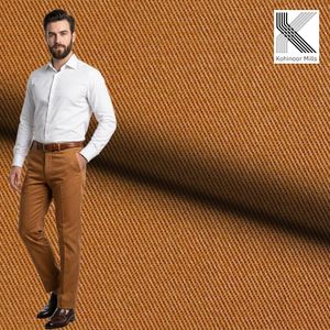 ผ้าทวีดทอลายทแยงเนื้อนุ่ม ผลิตจากโพลีเอสเตอร์ยืดหยุ่น น้ำหนัก 290 กรัมต่อตารางเมตร ระบายอากาศได้ดี เป็นวัสดุที่ยั่งยืน เหมาะสำหรับกางเกงชิโน่ ขายส่งสำหรับกางเกงยูนิเซ็กซ์ - Product Image 2