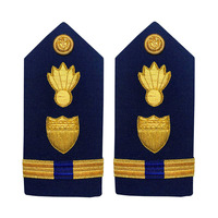 Épaulettes de Frock Coat Personnalisées en Polyester Brodé à la Main, Motif Chevaliers Templiers, avec Travail en Bouillon, Acceptation des Commandes
