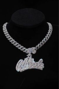 Pendentif personnalisé en argent 925 avec diamant VVS certifié EGL, unisexe, bicolore avec accent or rose, tendance, pour fête, avec plaque nominative, OEM ODM - Product Image 3