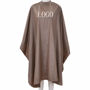 ขายตรงจากโรงงาน เสื้อคลุมตัดผมกันน้ำ โพลีเอสเตอร์ สีเทา น้ำตาล เขียว ปรับขนาดได้ พร้อมสายรัดคอซิลิโคน - Product Image 6