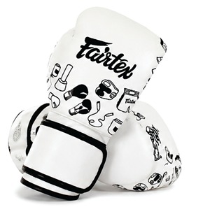 Guantes de Boxeo Profesionales Fairtex Blancos con Estampado, Guantes de Entrenamiento de Kickboxing, Muay Thai, Sanda, Guantes de Boxeo Personalizados, Guantes de MMA - Product Image 3
