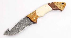 Handcrafted Patterned Steel Ornate Utility <b>Craft</b> <b>Tool</b> Segmented Bone Wood Handle Executive Display Piece - Product Image 4