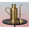 Pot à eau vintage en laiton avec couvercle et bouilloire en métal à motif floral avec poignée - Product Image 6