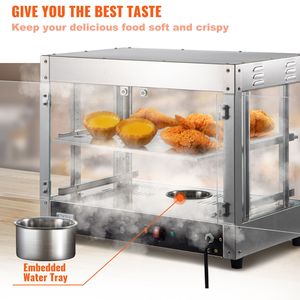 Scaldapizza Commerciale da 800W a 2 Livelli con Riscaldamento 3D, Illuminazione a 3 Colori e Ventola Inferiore Manuale per Espositori da Banco - Product Image 3