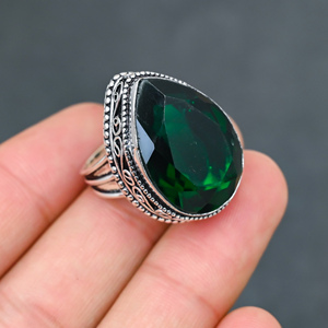 Magnifique bague tendance en pierre précieuse péridot vert, en argent sterling 925 massif, bijoux faits à la main, vente en gros, prix d'usine - Product Image 1