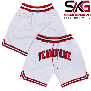 <b>Red</b> Mesh Basketball <b>Shorts</b> <b>Men</b> Custom Team Name Athletic Training <b>Short</b> Drawstring High Waist Quick Dry Sports Wear - Product Image 2
