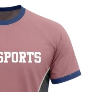 Camiseta Deportiva Unisex de Netball en Rosa Polvoriento y Gris, Sublimada, de Poliéster, Manga Corta, Uniforme para Equipos Deportivos - Product Image 4