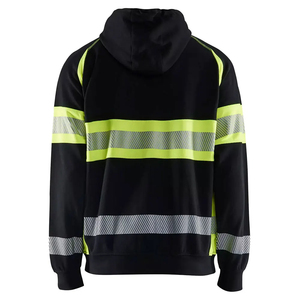 OEM Custom Solid <b>Hi</b> <b>Vis</b> Workwear Hoodies With Zipper <b>Fleece</b> Windproof Eco-Friendly Lightweight Hoodies Outdoor Safety For Men - Product Image 4