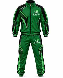 Shafiq Unisex Red Tracksuit Full Zip Sporty Design 100% Polyester Athletic Wear Side Pockets Turn-down Collar Winter Style - Product Image 4