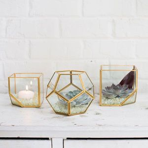 Square Brass <b>Lantern</b> With Glass Panels And <b>Metal</b> Handle For Home Decoration - Product Image 6