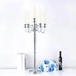 Candelabro de Metal para Bodas, Portavelas de Pie para Decoración Plateada de Hoteles y Eventos - Product Image 2