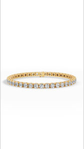 Bracelet tennis élégant de 7 pouces avec diamants de laboratoire taille ronde, en or 14 carats, vente en gros, fabricant et fournisseur de bijoux fins OEM - Product Image 5