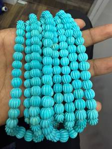 Cuentas de Piedra Rondelle Natural Azul Cielo Talladas en Forma de Calabaza de 6-10mm para Fabricación de Joyas al por Mayor, 16 pulgadas - Product Image 1