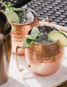 Copper cocktail serving <b>mug</b> set for stylish premium refreshment bars hammered finish metal cups durable reusable serving <b>mugs</b> - Product Image 2