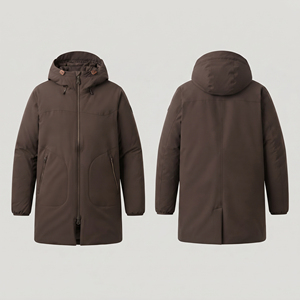Wholesale <b>Men's</b> Heavyweight <b>Winter</b> Jacket 100% Cotton Polyester <b>Winter</b> Windproof Coat <b>Men's</b> Full Zipper Hooded Bomber Jacket - Product Image 3