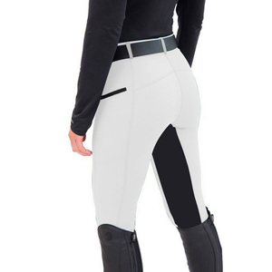 Pantaloni da Equitazione a Vita Bassa con Seduta Completa, Leggings da <span class=keywords><strong>Donna</strong></span> per Equitazione con Patch al Ginocchio, Traspiranti in Spandex e Poliestere di Alta Qualità Personalizzabili - Product Image 1