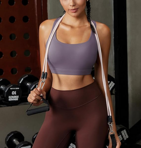 Cross-Border Breathable High Support <b>Push</b>-<b>Up</b> <b>Wireless</b> No Pads Plus Size Sports <b>Bra</b> with Crisscross Straps for Women - Product Image 4