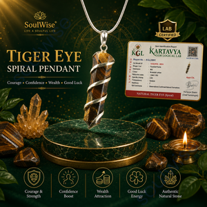 Pendentif crayon spirale œil de tigre - Collier religieux hindou - Product Image 6