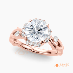 14K <b>Rose</b> Gold Round Cut Moissanite Engagement Ring <b>Infinity</b> Twist Bridal Wedding Ring Luxury Jewelry USA Gift - Product Image 6